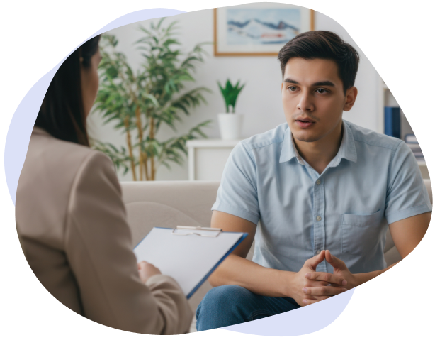 An NDIS participant with a behaviour support practioner