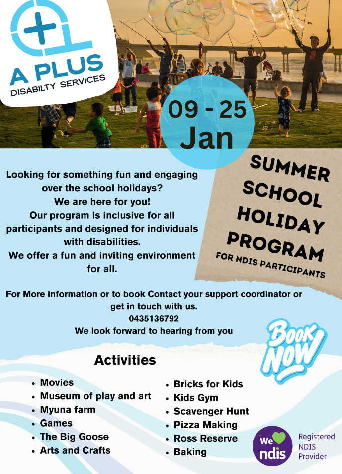 School Holiday Program - Aplus Disability Services | MyCareSpace