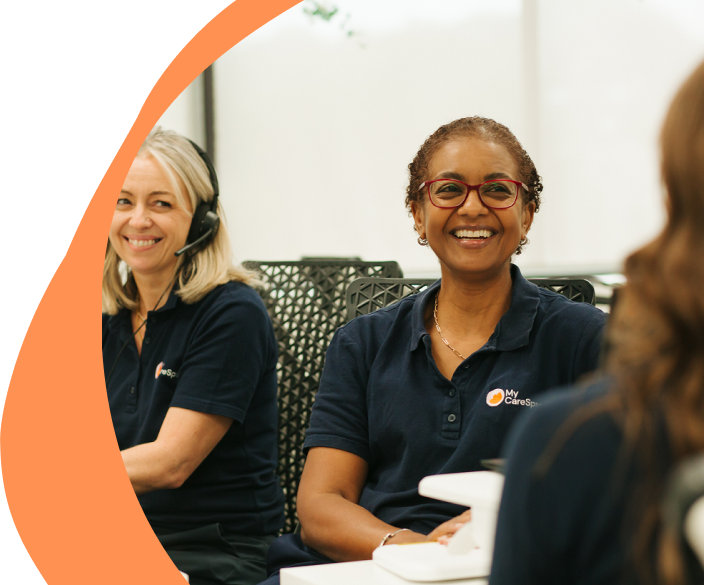 mycarespace connection team members louise and helen smilling