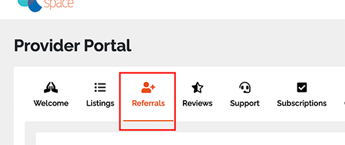 My referrals tab