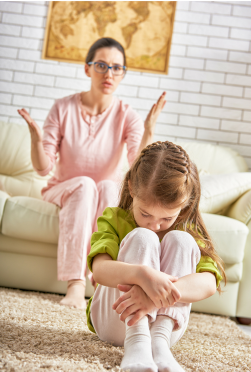 mother scolding a child