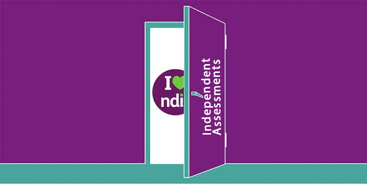 Door opening to the NDIS with the words independent assessments written on it