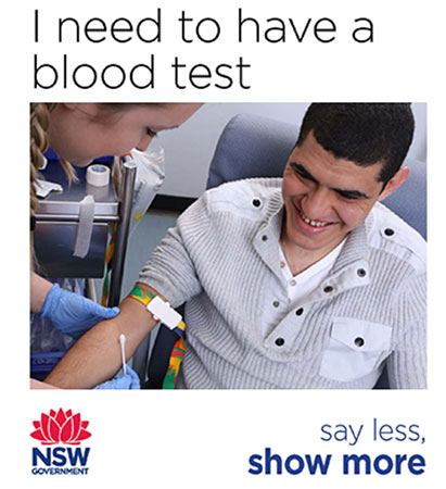 Photo of a boy having his blood taken