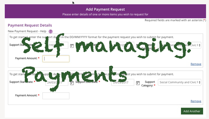 Self managing your payments text