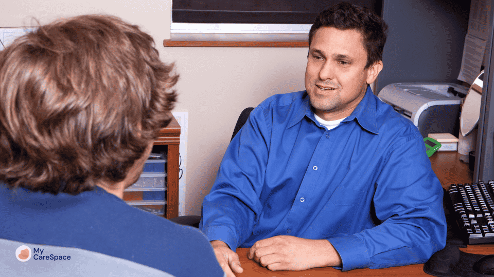 ndis provider matt talking to an ndis participant
