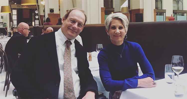 Duncan and Nicole seated at a table